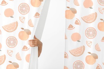 Cute grapefruit pattern curtain, home | Free Photo - rawpixel