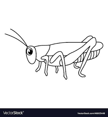 cute grasshopper cartoon coloring page