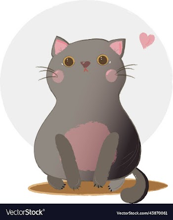 cute gray cat with pink heart