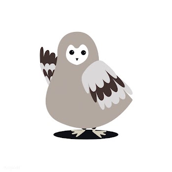 Cute gray wild owl cartoon illustration | Free stock vector - 477029