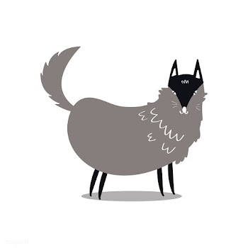 Cute gray wolf wildlife cartoon illustration | Free stock vector - 477090