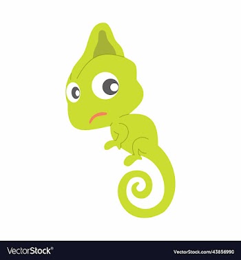 cute green chameleon