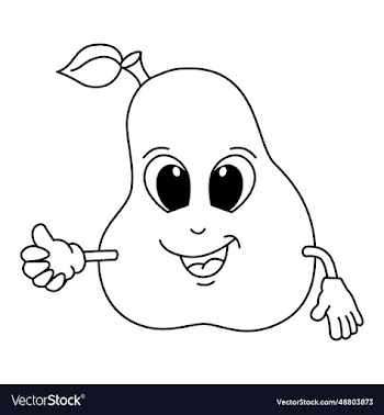 cute guava cartoon coloring page for kids