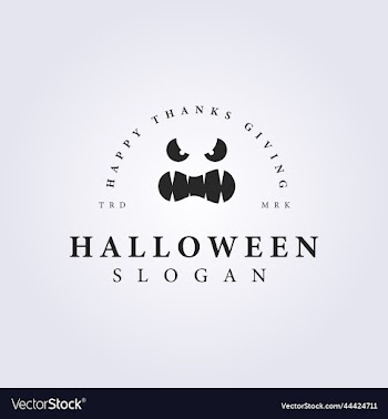 cute halloween face logo template