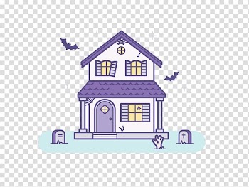 Cute Halloween house illustration transparent background PNG clipart