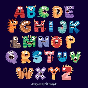 Cute halloween monster alphabet Free Vector