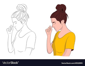 cute hand drawn pretty girl with a messy bun