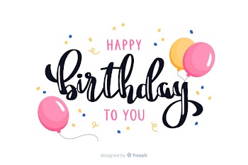 Cute happy birthday lettering Free Vector