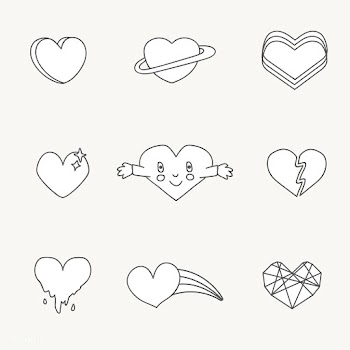 Cute heart design set | Free stock vector - 681620