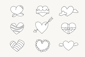 Cute heart design set | Free stock vector - 681622