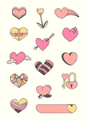 Cute heart design set | Free stock vector - 681625