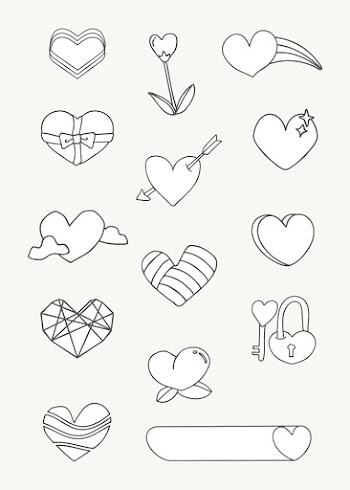 Cute heart design set | Free stock vector - 681641