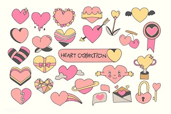 Cute heart design set | Free stock vector - 681642
