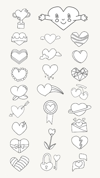 Cute heart design set | Free stock vector - 681648