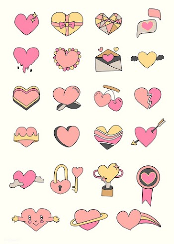 Cute heart design set | Free stock vector - 681650