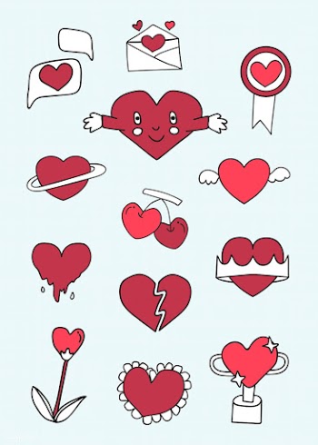 Cute heart design set | Free stock vector - 681655