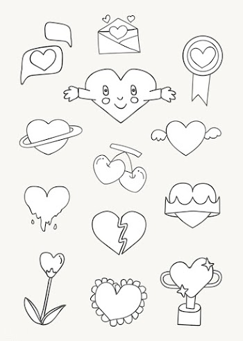 Cute heart design set | Free stock vector - 681659