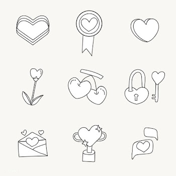 Cute heart design set | Free stock vector - 681660