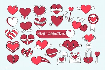 Cute heart design set | Free stock vector - 681670