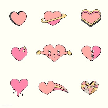 Cute heart design set | Free stock vector - 681674