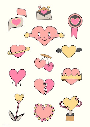 Cute heart design set | Free stock vector - 681686
