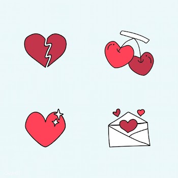 Cute heart design set | Free stock vector - 681690