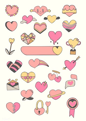 Cute heart design set | Free stock vector - 681691