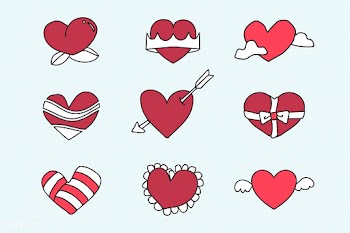 Cute heart design set | Free stock vector - 681696