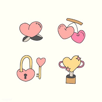 Cute heart design set | Free stock vector - 681698