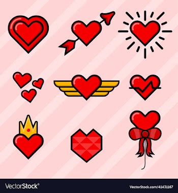 cute heart outline element collection