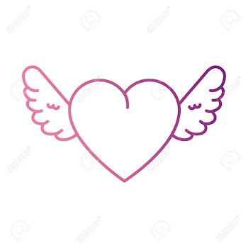 Cute Heart With Wings Vector Illustration Design Royalty Free ...