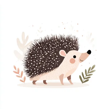 Cute Hedgehog Illustration in Minimalistic Style Cute Hedgehog Illustration in Minimalistic Style