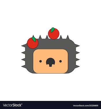 Cute hedgehog isolated on transparent background vector image