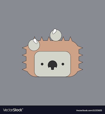 Cute hedgehog isolated on transparent background vector image