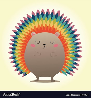 cute hedgehog with needles in the form