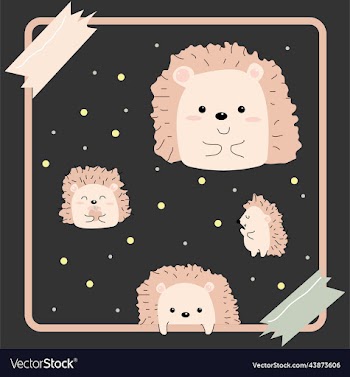cute hedgehogs collection of stickers