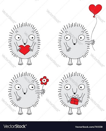  					Cute hedgehogs set vector image														