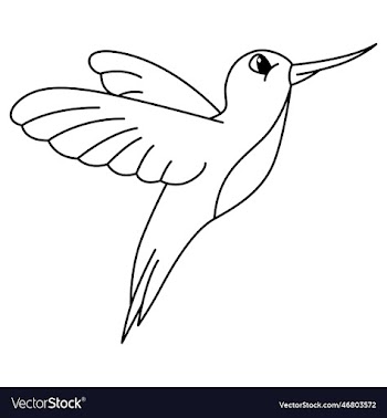 cute humming bird cartoon coloring page