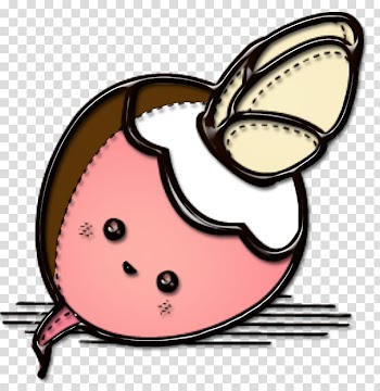 Cute ico, pink, white, and brown animated illustration transparent background PNG clipart