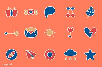 Cute icon stickers | Free stock vector - 892973