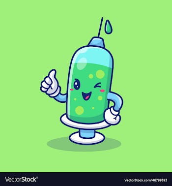 cute injection syringe cartoon
