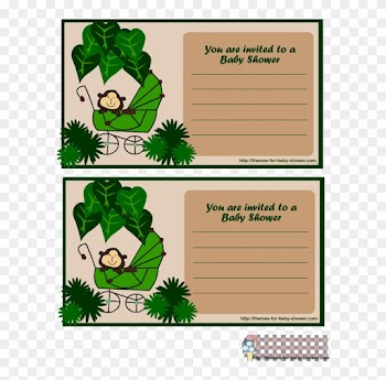 Cute Invitation Printable With Monkey Baby Sitting - Free Printable Monkey Themed Baby Shower Invitations