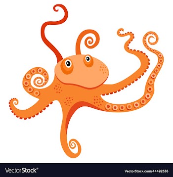 cute isolated of octopus