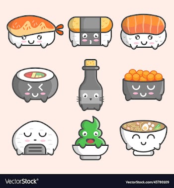 cute japanese cuisine character art design