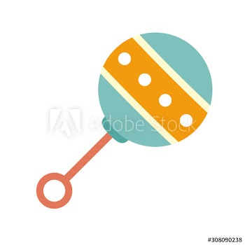 cute jingle bell baby toy icon