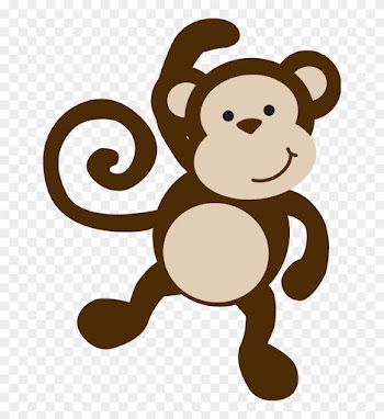Cute Jungle Animal Clip Art Digital Clipart Baby Monkey, - Baby Monkey Template