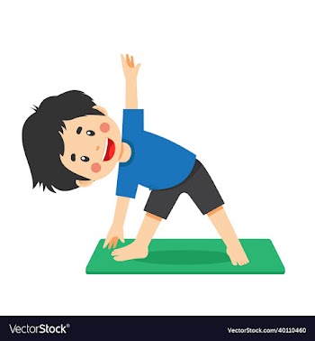 cute kid boy with yoga pose