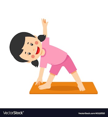 cute kid boy with yoga pose
