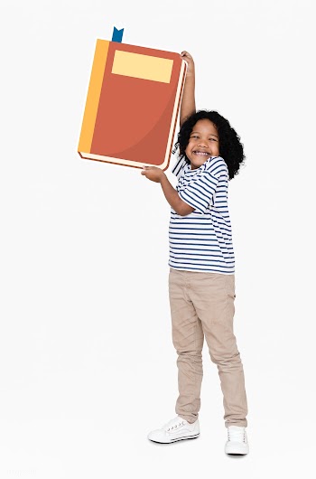 Cute kid holding a book | Free stock psd mockup - 491860