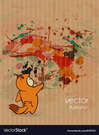 Cute kid with grunge background vector image